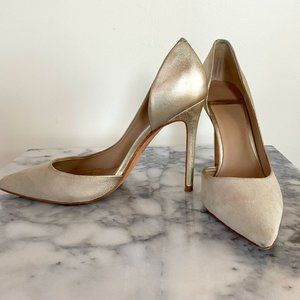 MARCIANO suede to gold ombre pumps size 8